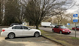 Photo of parking lot and street parking in Stanley Park